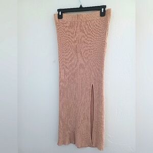 Cotton On Blush Pink Ribbed Maxi Skirt